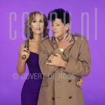 18-01-1999 Herman Brood and Tanja Jess at studio in Amsterdam.

[keywords]Posed, Eyecontact, Half Length, Gun[/keywords]